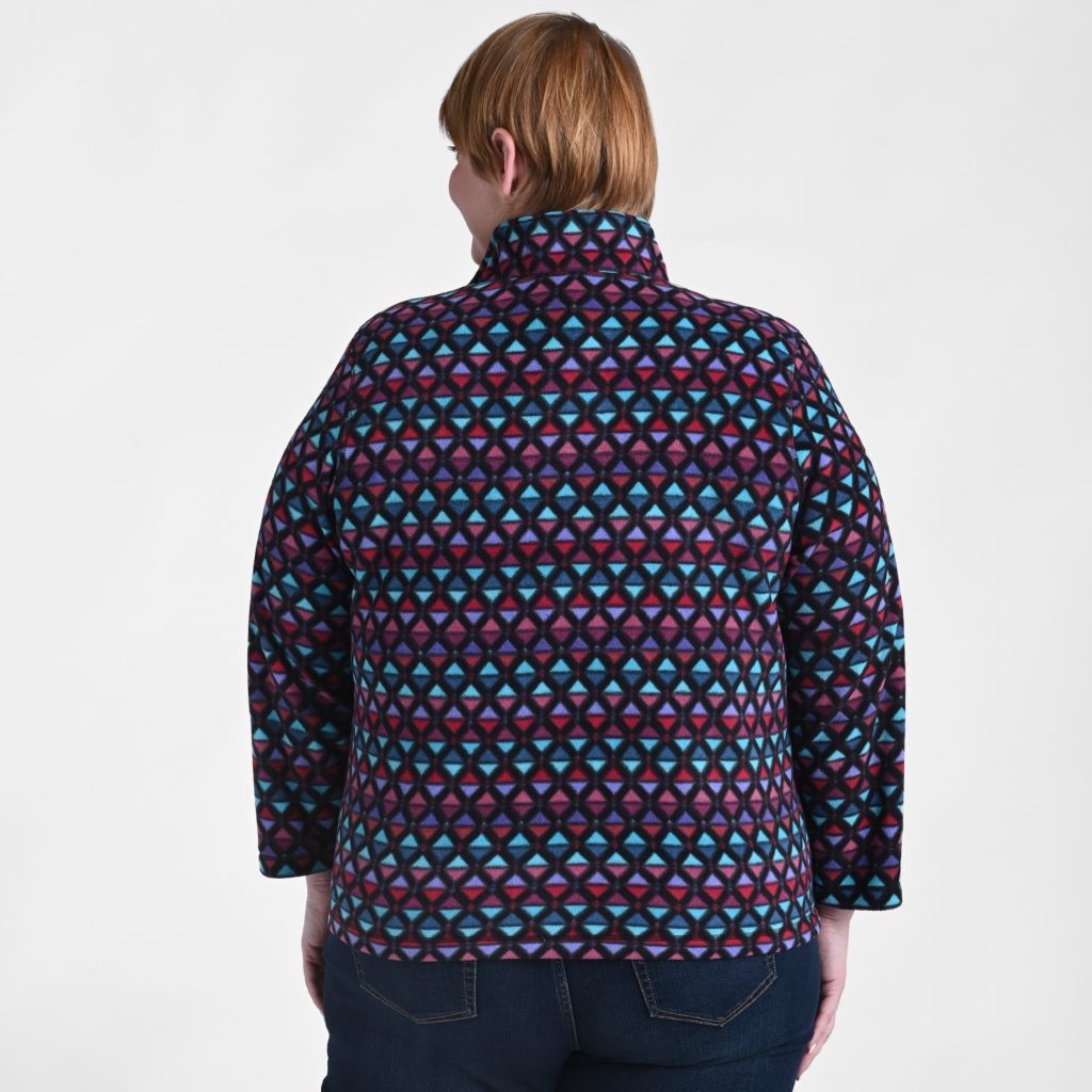 Christopher & Banks Relaxed Restyled Brushed Fleece Quarter Zip Top