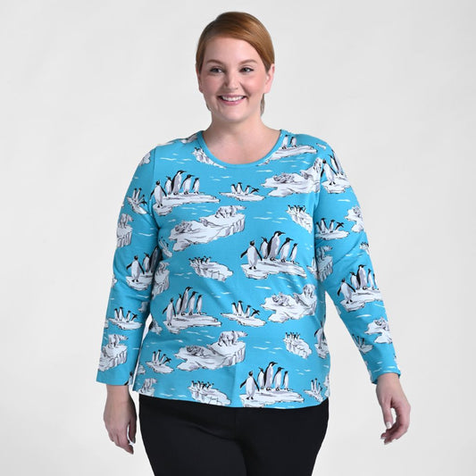 Christopher & Banks Penguin Print Long Sleeve Tee