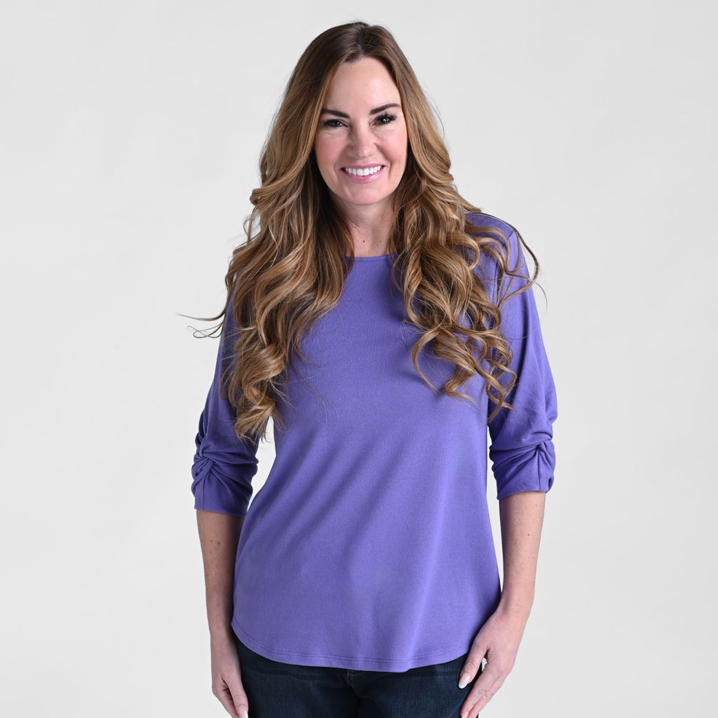 Christopher & Banks Ballet Neck Twisted Sleeve Tee