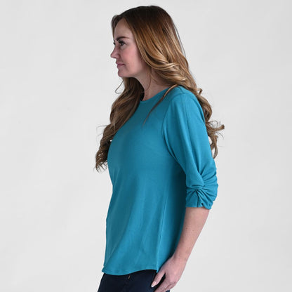 Christopher & Banks Ballet Neck Twisted Sleeve Tee