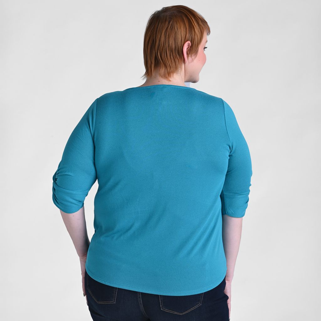 Christopher & Banks Ballet Neck Twisted Sleeve Tee