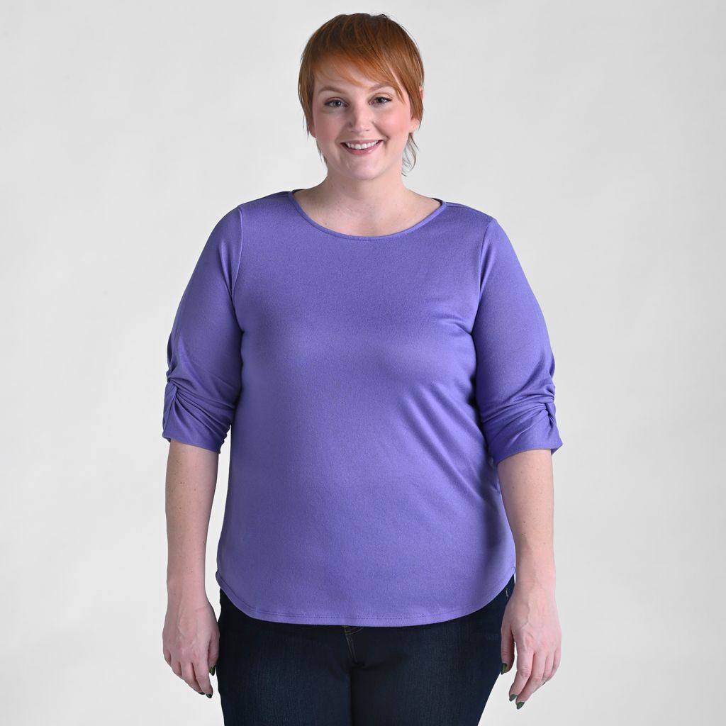 Christopher & Banks Ballet Neck Twisted Sleeve Tee