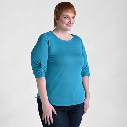 Christopher & Banks Ballet Neck Twisted Sleeve Tee