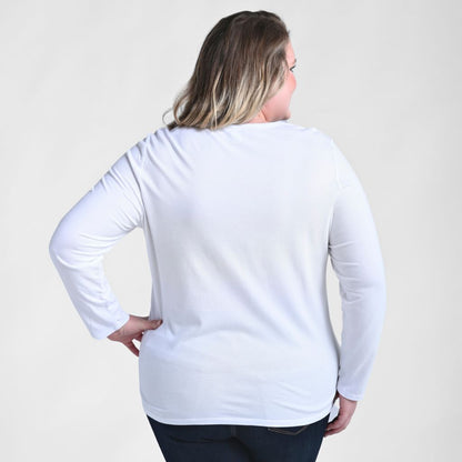 Christopher & Banks Floral Heart Print Long Sleeve Tee