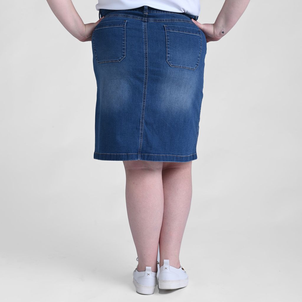 Christopher & Banks Knee Length A-Line Denim Skirt