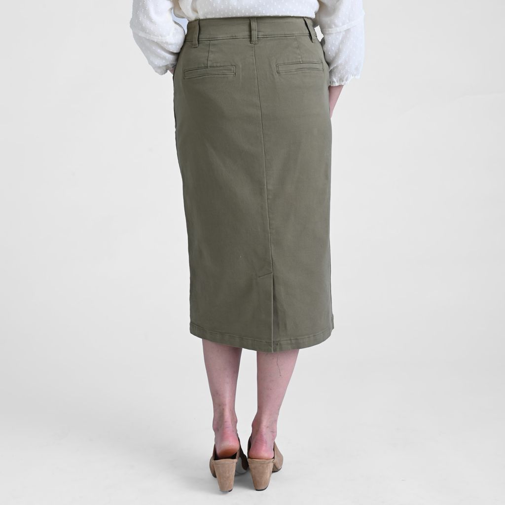 Christopher & Banks Midi Length Straight Utility Pocket Skirt