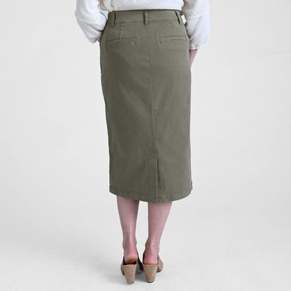 Christopher & Banks Midi Length Straight Utility Pocket Skirt