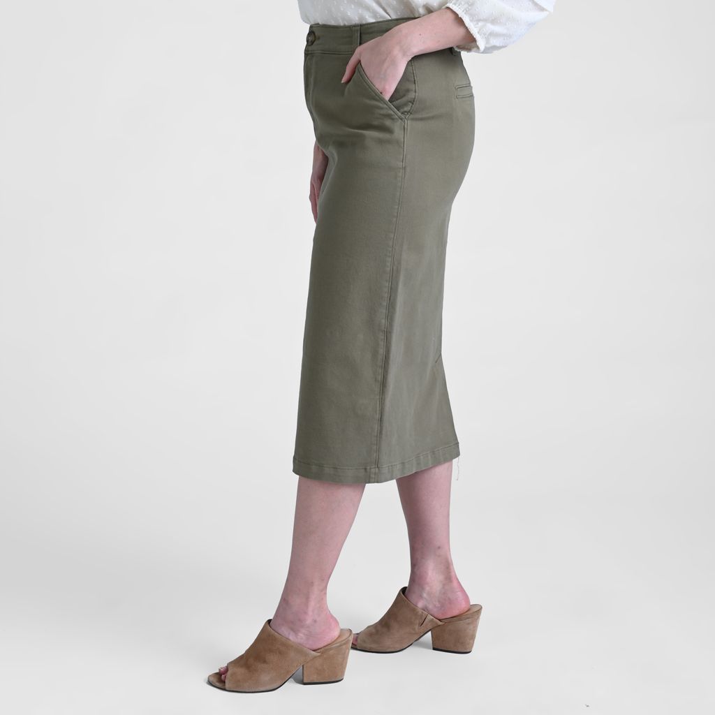 Christopher & Banks Midi Length Straight Utility Pocket Skirt