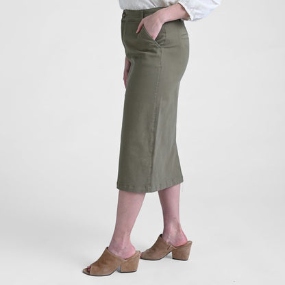 Christopher & Banks Midi Length Straight Utility Pocket Skirt