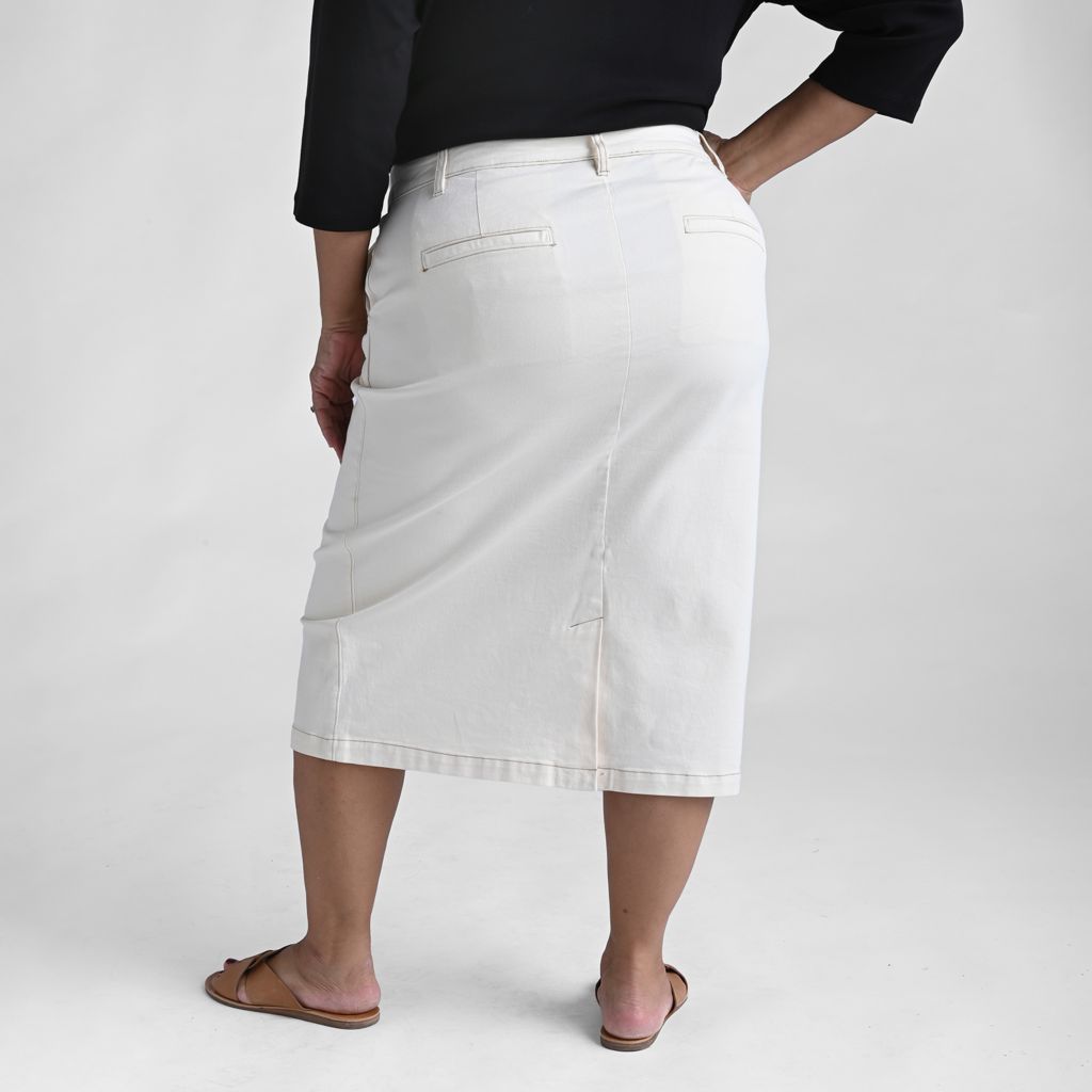 Christopher & Banks Midi Length Straight Utility Pocket Skirt
