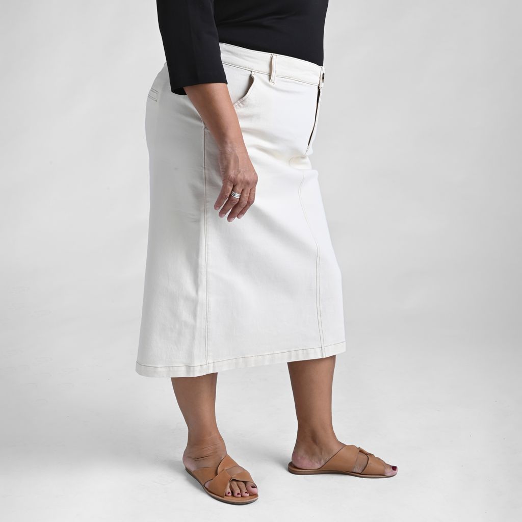 Christopher & Banks Midi Length Straight Utility Pocket Skirt