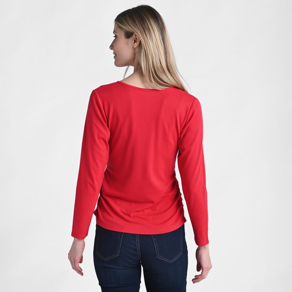 Christopher & Banks Faux Wrap Long Sleeve Tee