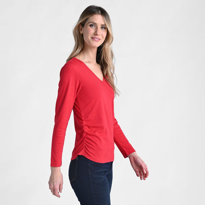 Christopher & Banks Faux Wrap Long Sleeve Tee