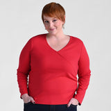 Christopher & Banks Faux Wrap Long Sleeve Tee