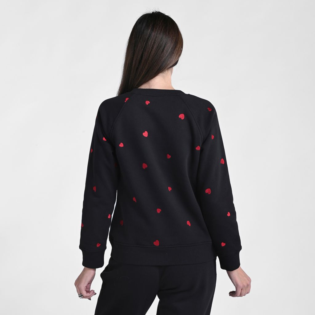 Christopher & Banks Relaxed Restyled Heart Embroidered Sweatshirt
