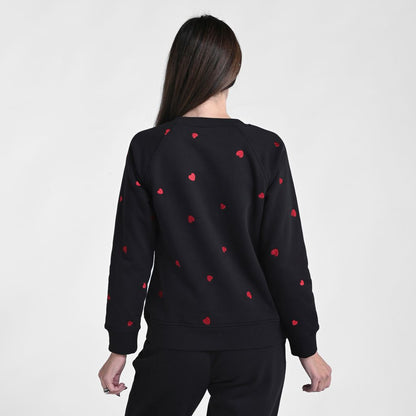 Christopher & Banks Relaxed Restyled Heart Embroidered Sweatshirt