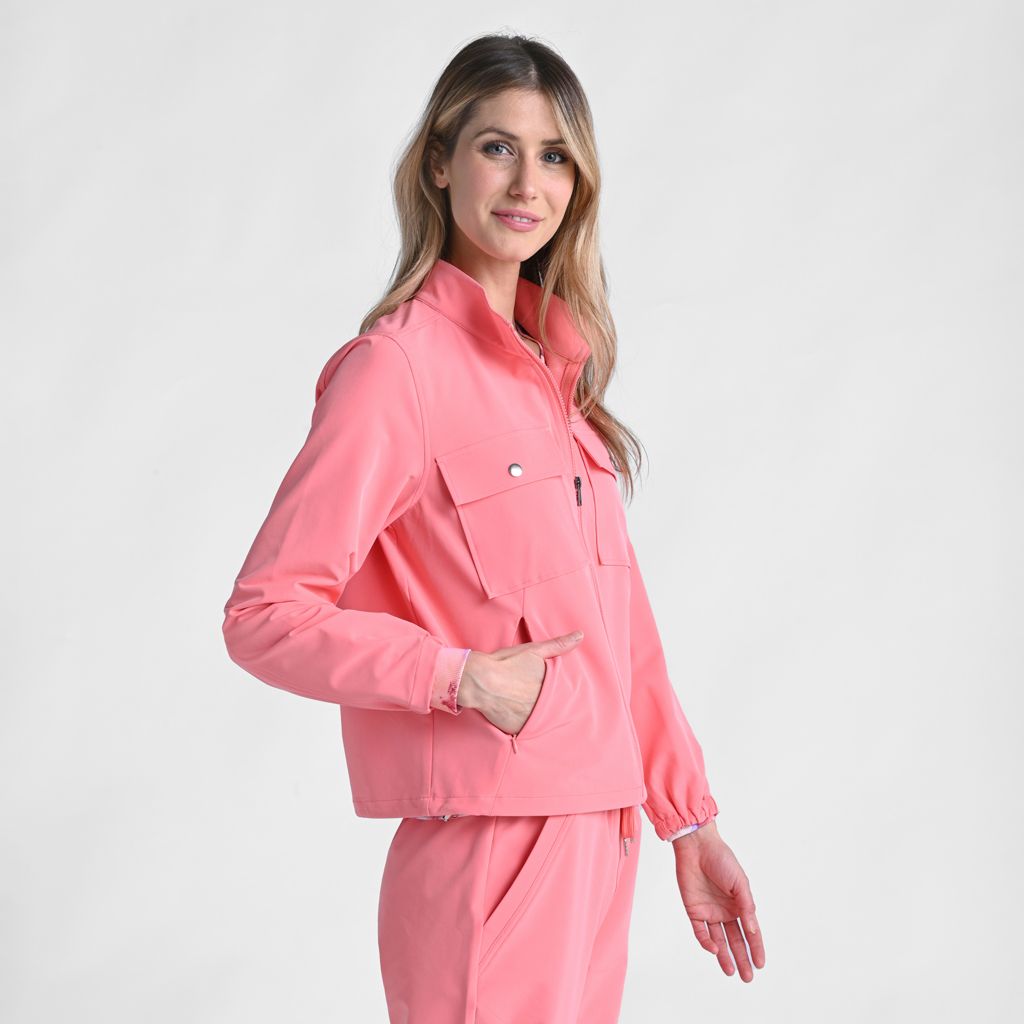 Christopher & Banks Relaxed Restyled Patch Pocket Zip Front Jacket