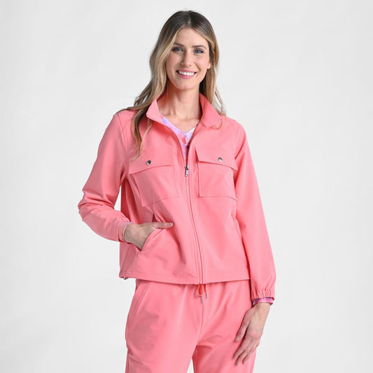 Christopher & Banks Relaxed Restyled Patch Pocket Zip Front Jacket