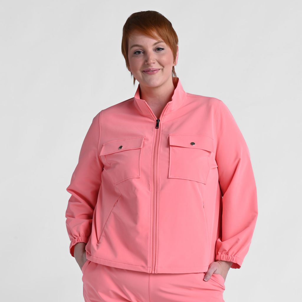 Christopher & Banks Relaxed Restyled Patch Pocket Zip Front Jacket