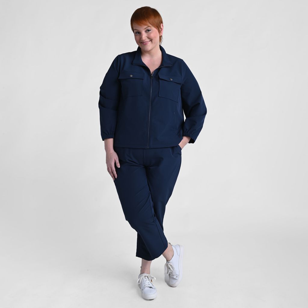 Christopher & Banks Relaxed Restyled Patch Pocket Zip Front Jacket