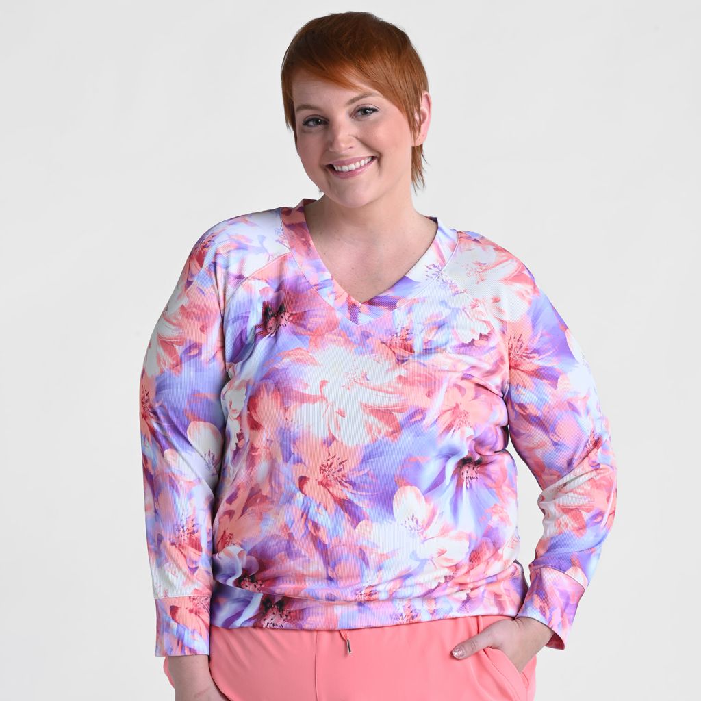 Christopher & Banks Relaxed Restyled Floral Print Raglan Sleeve Tee