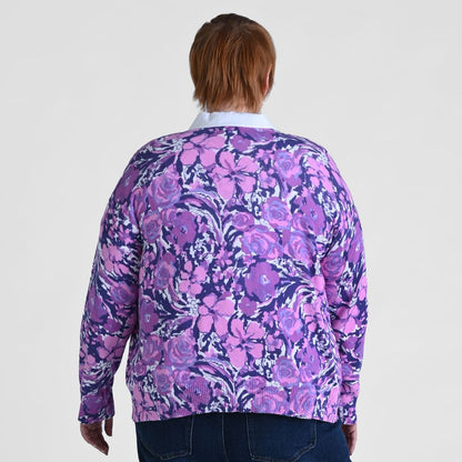 Christopher & Banks Floral Print V Neck Cardigan