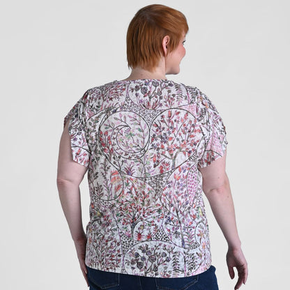 Christopher & Banks Paisley Printed V Neck Tulip Sleeve Top