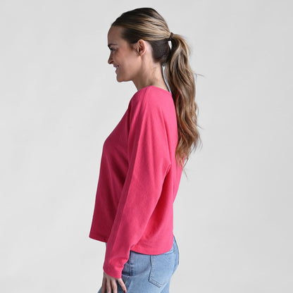 Christopher & Banks Relaxed Restyled Dolman Sleeve Seam Front Top