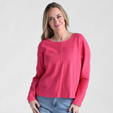 Christopher & Banks Relaxed Restyled Dolman Sleeve Seam Front Top