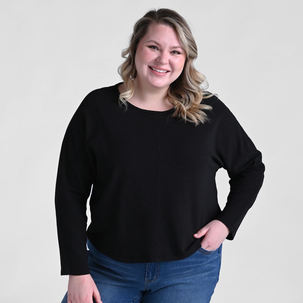 Christopher & Banks Relaxed Restyled Dolman Sleeve Seam Front Top