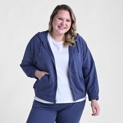 Christopher & Banks Relaxed Restyled Pieced Zip Front Jacket