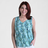 Christopher & Banks Relaxed Restyled Printed Crossover Back Tank Top