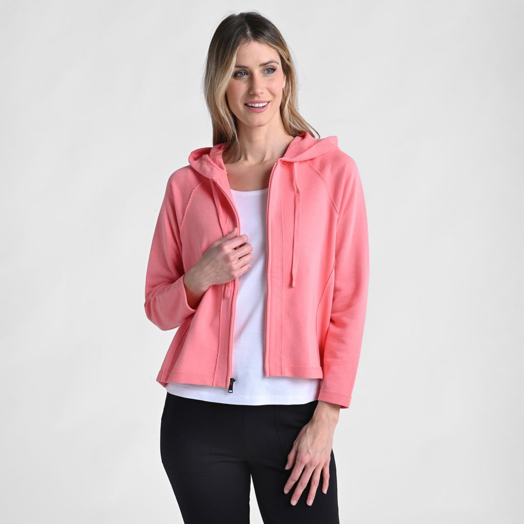 Christopher & Banks Relaxed Restyled French Terry Seamed Zip Up Jacket