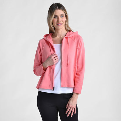 Christopher & Banks Relaxed Restyled French Terry Seamed Zip Up Jacket