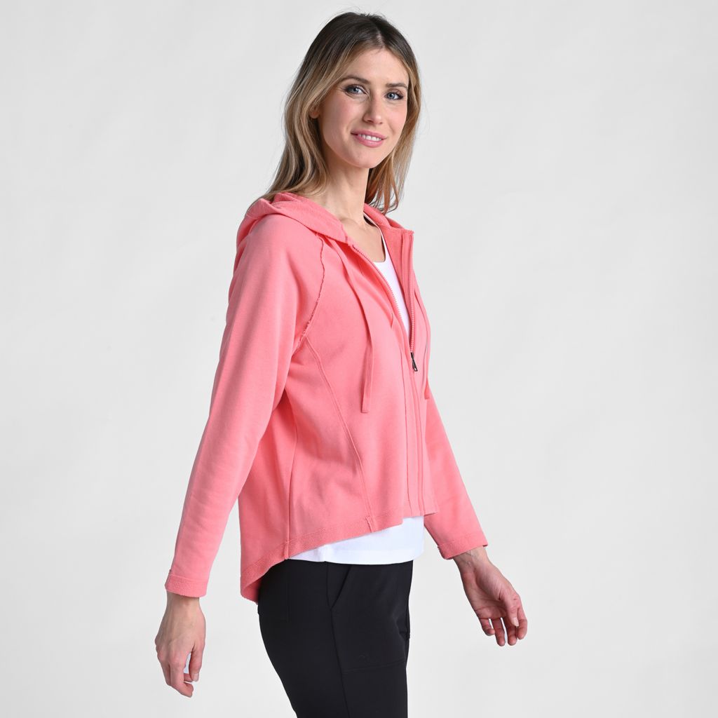 Christopher & Banks Relaxed Restyled French Terry Seamed Zip Up Jacket