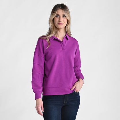 Christopher & Banks French Terry Oversized Collared Sweatshirt