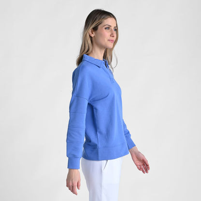 Christopher & Banks French Terry Oversized Collared Sweatshirt