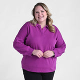 Christopher & Banks French Terry Oversized Collared Sweatshirt