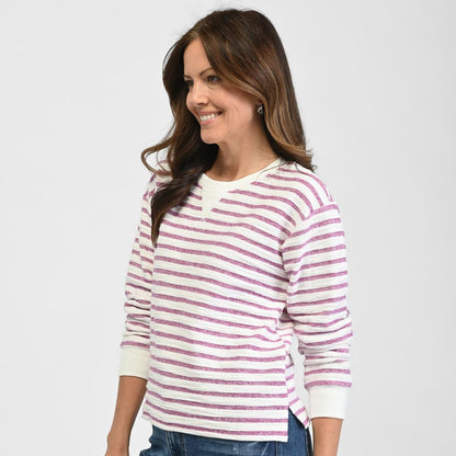 Christopher & Banks Relaxed Restyled Textured Stripe Sweatshirt