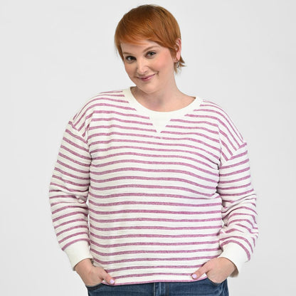 Christopher & Banks Relaxed Restyled Textured Stripe Sweatshirt