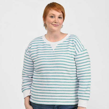 Christopher & Banks Relaxed Restyled Textured Stripe Sweatshirt