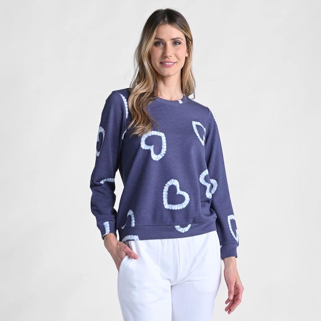 Christopher & Banks Tie Dye Heart Sweatshirt