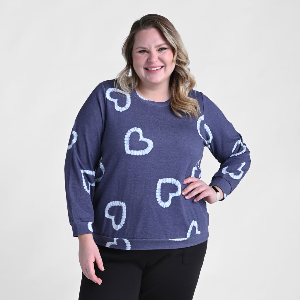 Christopher & Banks Tie Dye Heart Sweatshirt