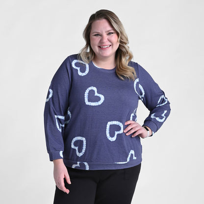 Christopher & Banks Tie Dye Heart Sweatshirt