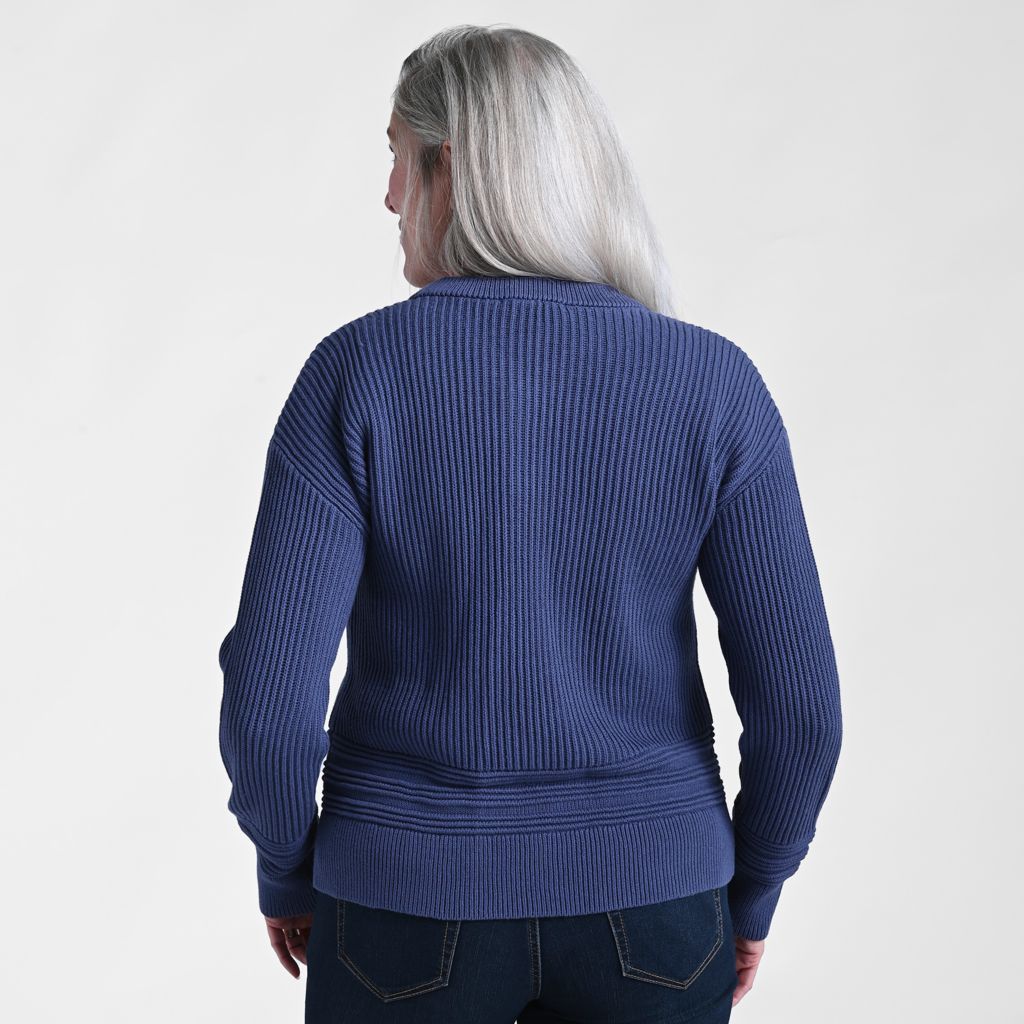 Christopher & Banks Zip Front Long Sleeve Sweater