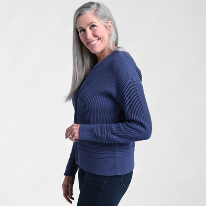 Christopher & Banks Zip Front Long Sleeve Sweater