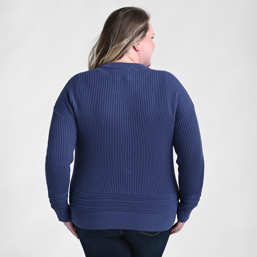 Christopher & Banks Zip Front Long Sleeve Sweater