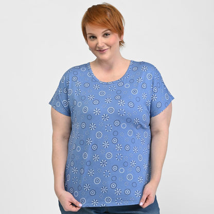 Christopher & Banks Printed Lattice Back Short Sleeve Tee