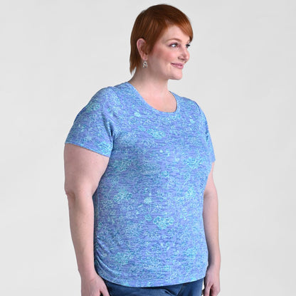 Christopher & Banks Floral Print Side Cinched Short Sleeve Tee