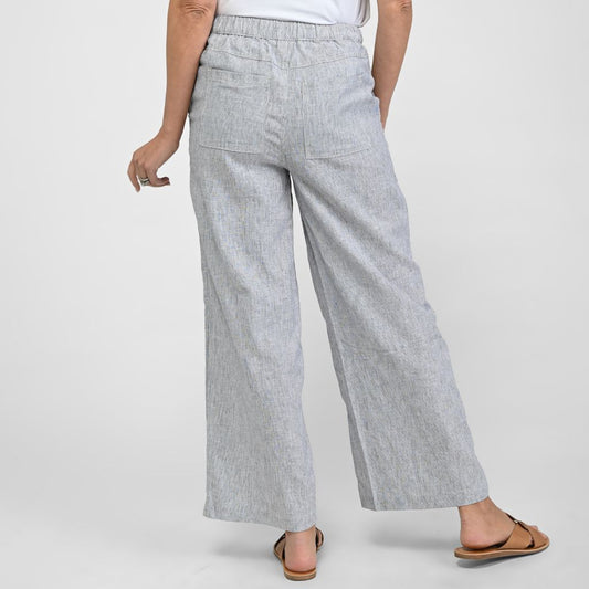 Christopher & Banks Pinstripe Linen Blend Relaxed Pant